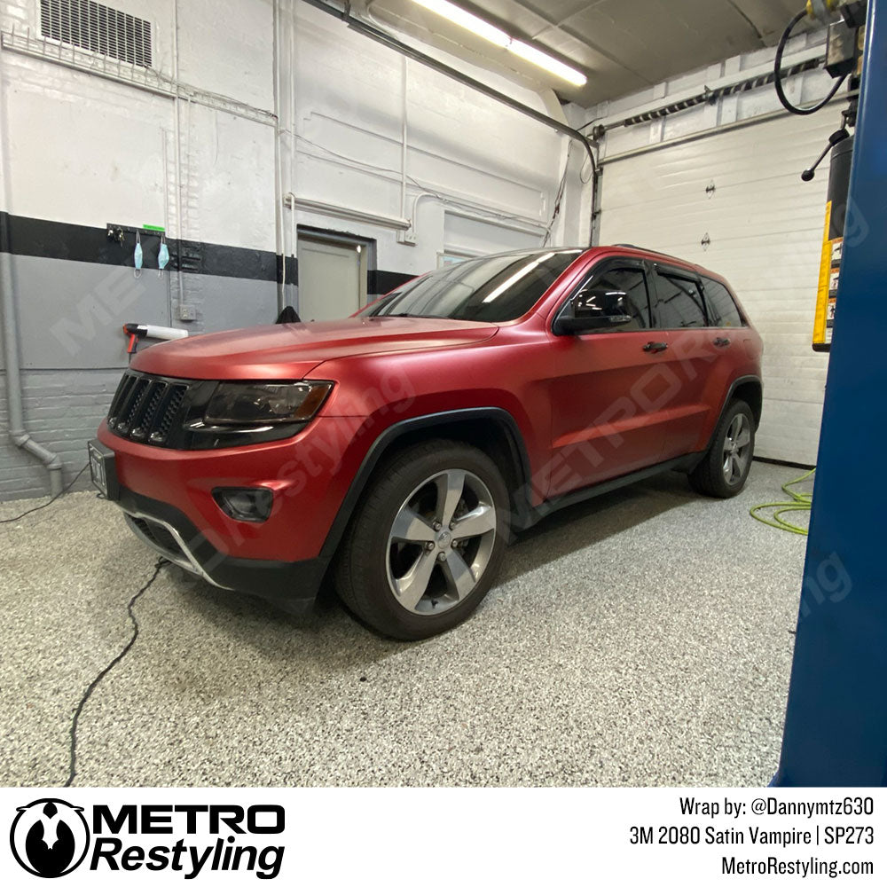 Satin Vampire Red Jeep Wrap