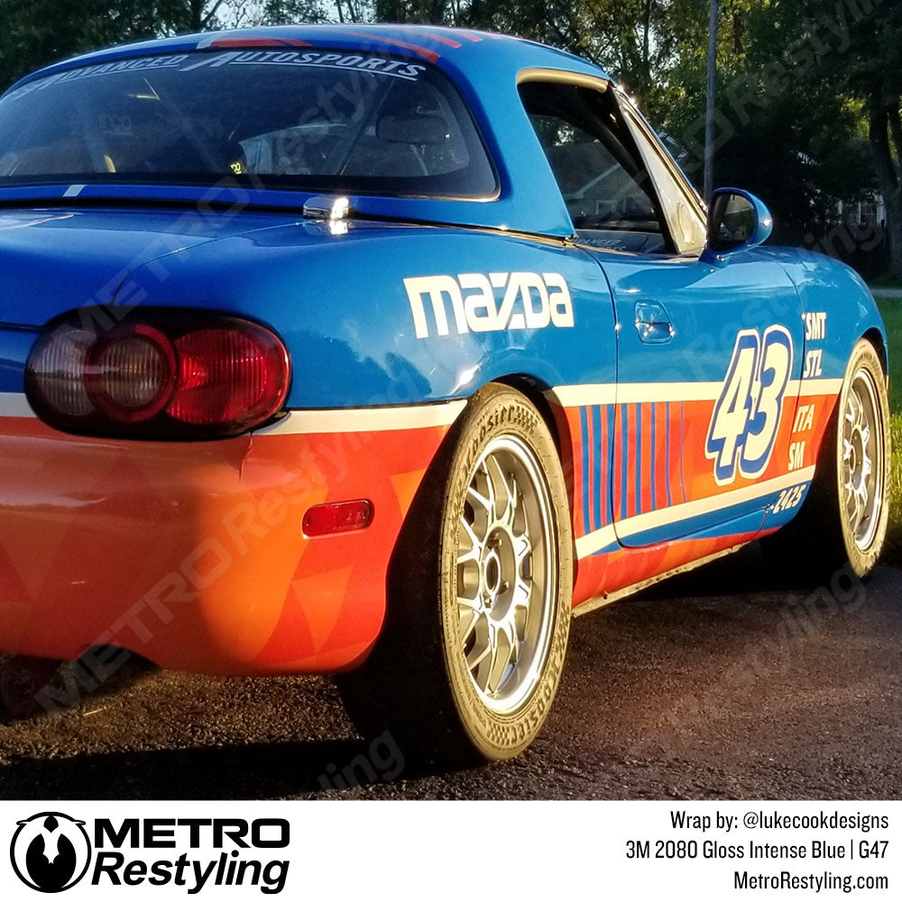 Blue Mazda Vinyl Wrap