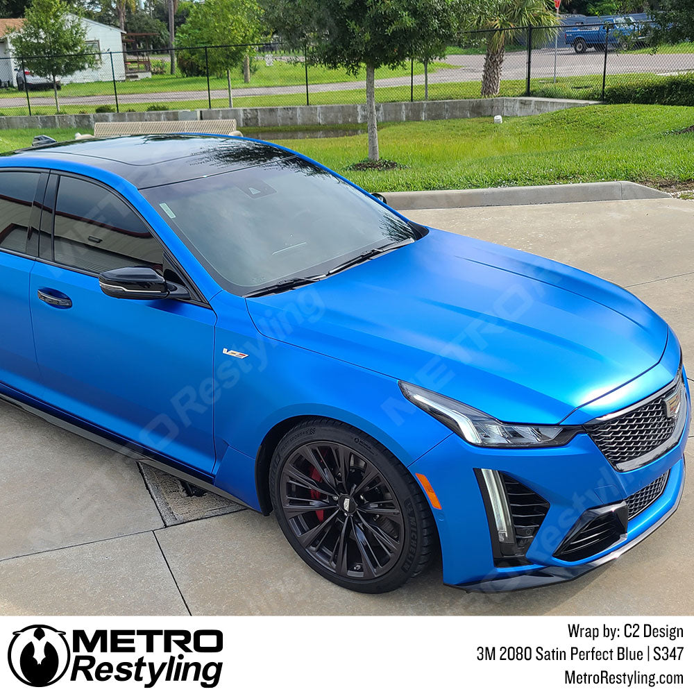 Bright Blue Cadillac CT5V Wrap