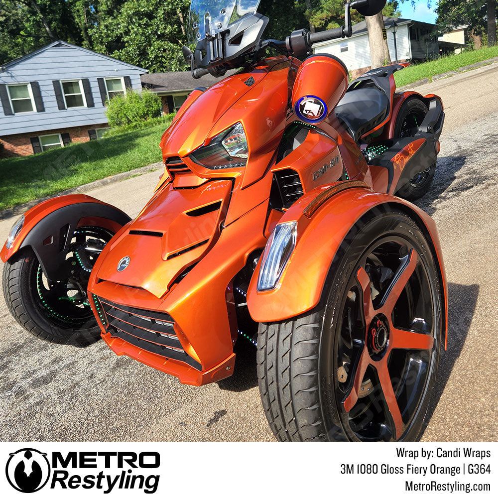 Gloss Orange can am ryker wrap