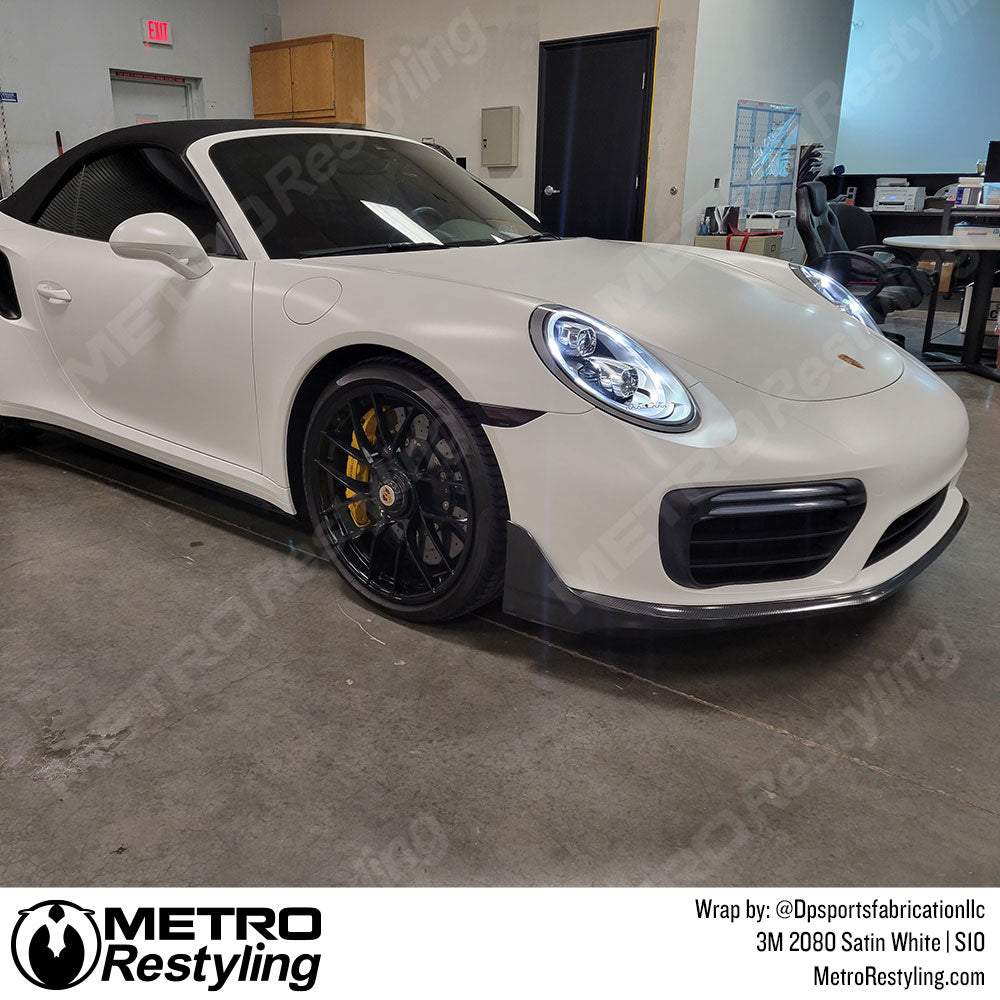 Satin White Porsche Wrap