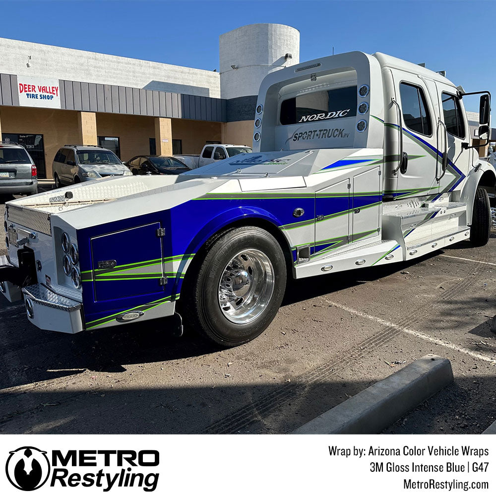 Gloss Intense Blue Truck Wrap