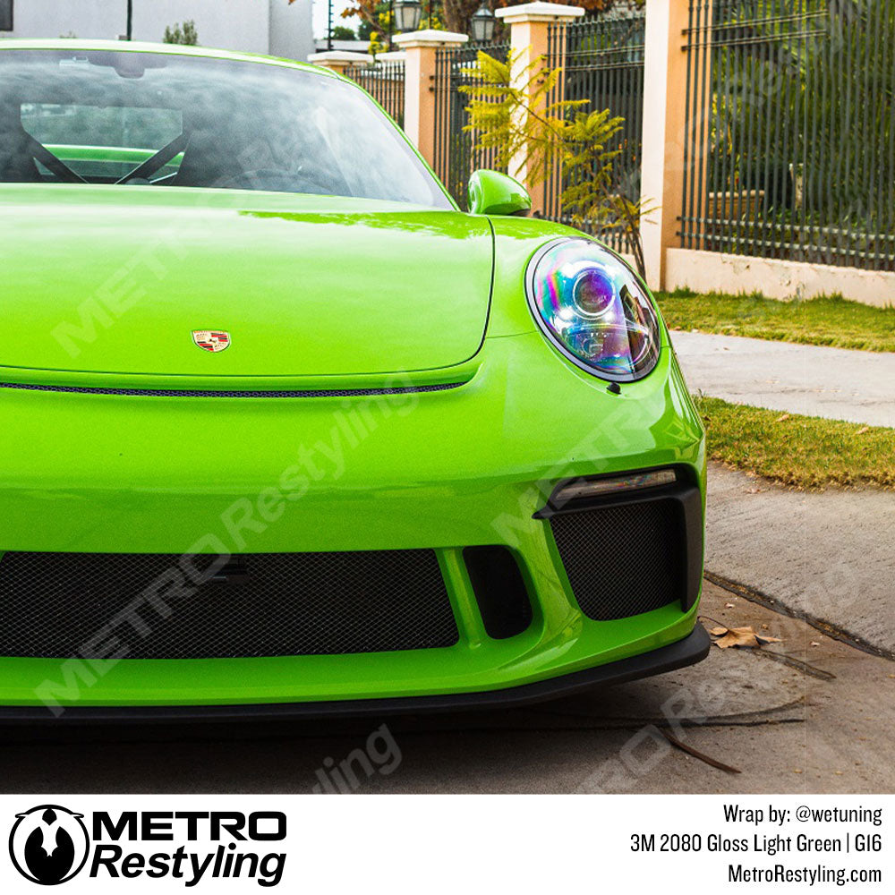 Light green car wrap