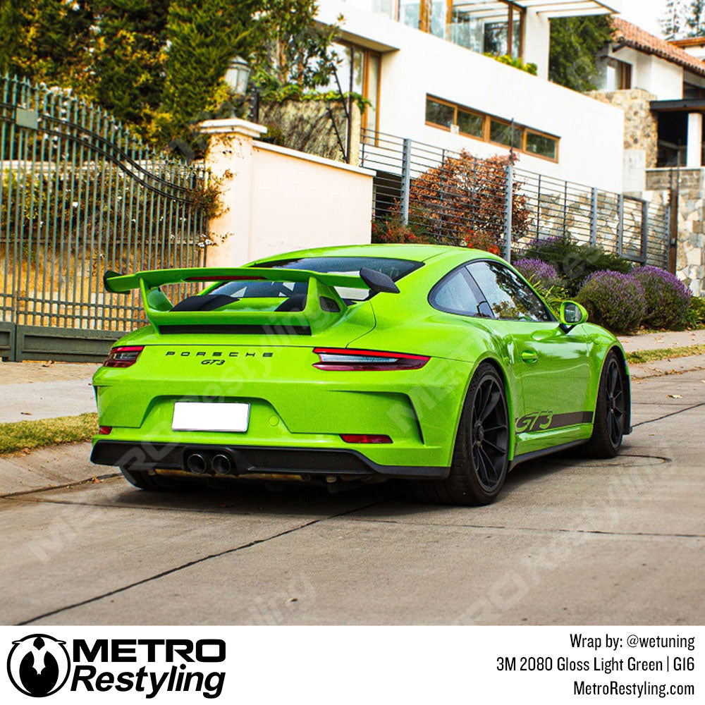 light green porsche wrap