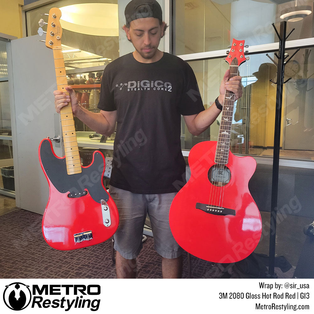 Bright Red Guitar Vinyl Wrap