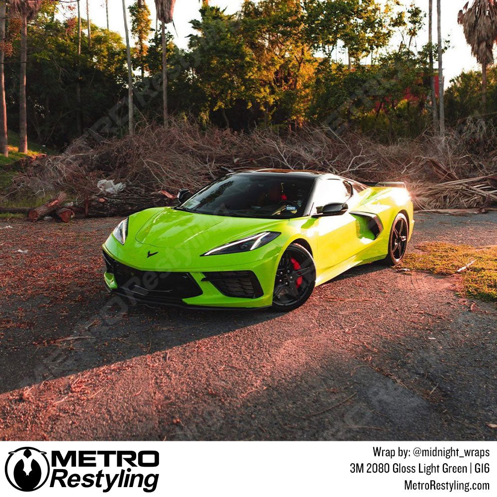 chevy light green vinyl car wrap