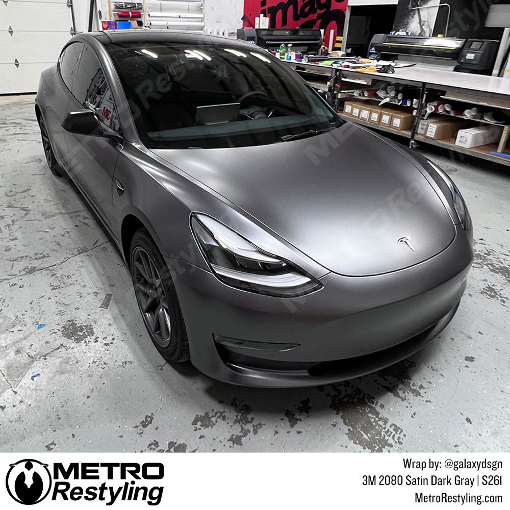 Tesla Dark Gray Vinyl Wrap