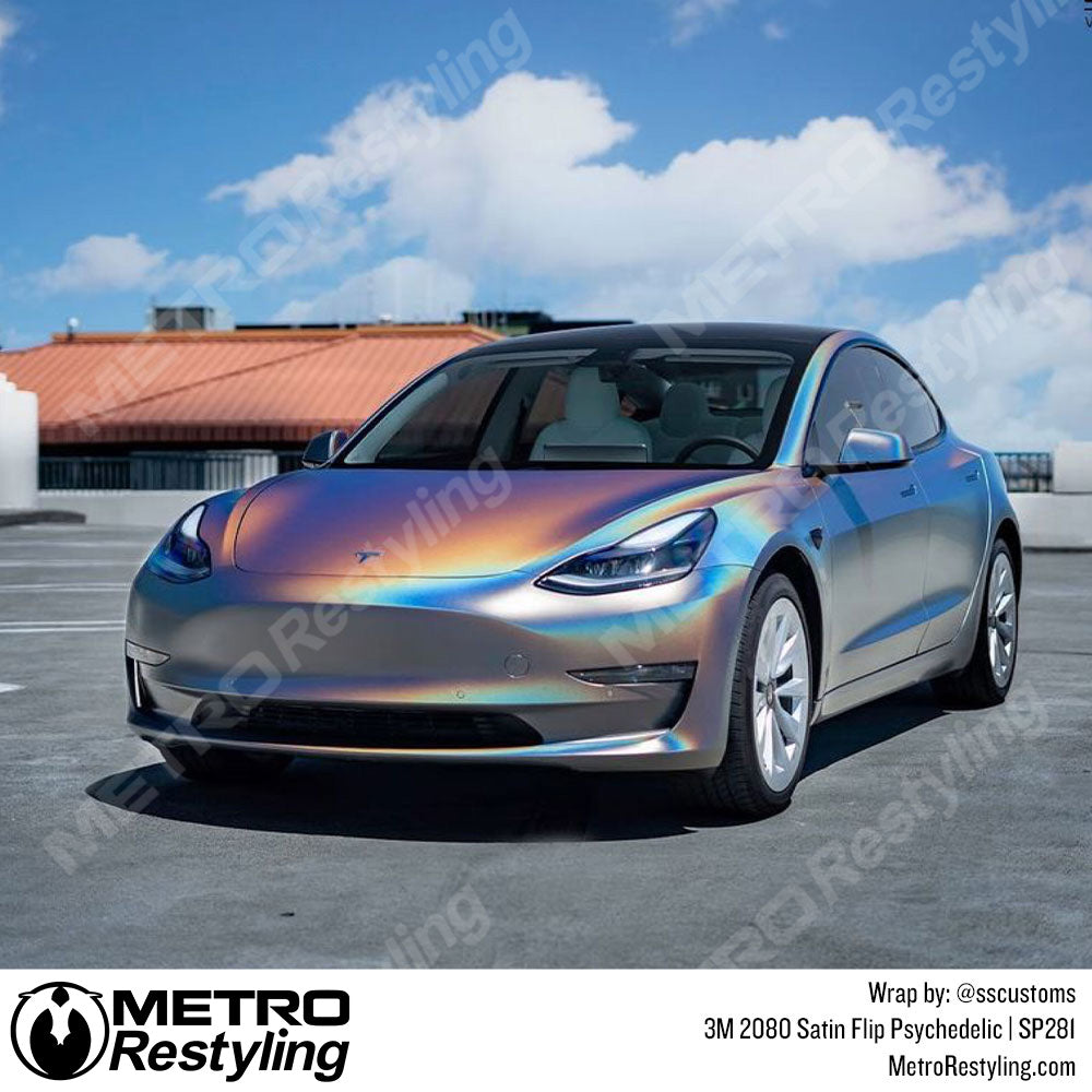 Satin Flip Tesla Wrap