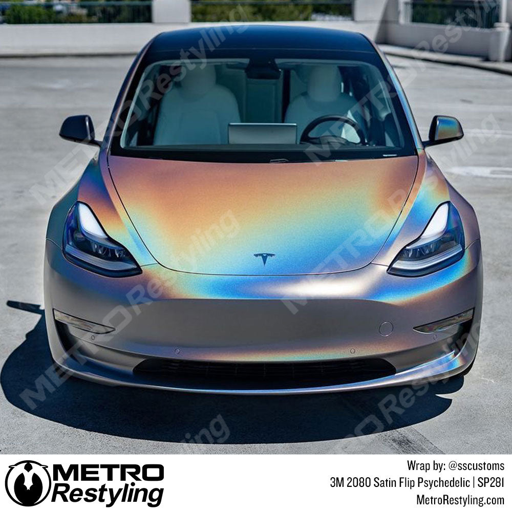 Satin Flip Psychedelic Tesla Wrap