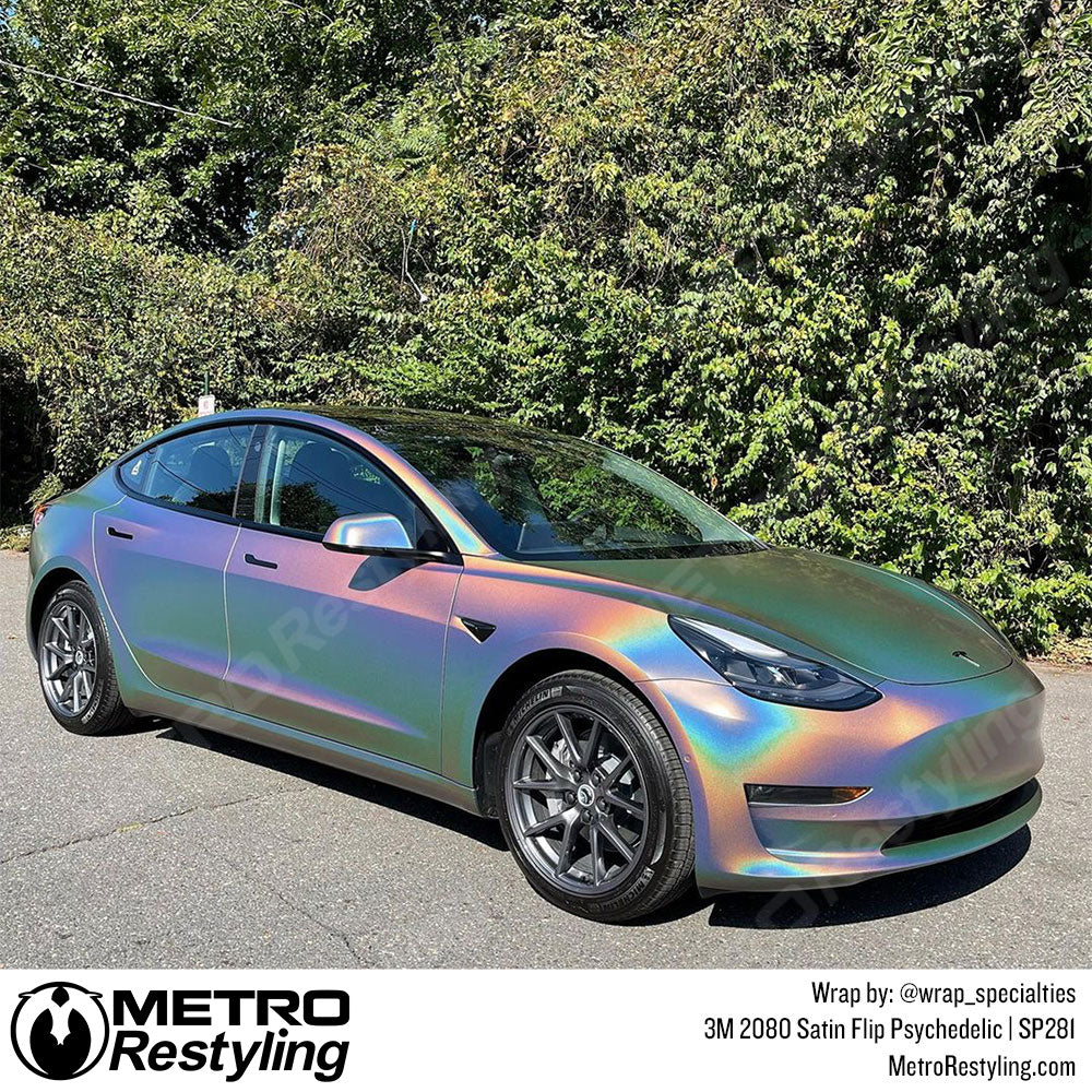 Satin Flip Psychedelic Tesla Wrap