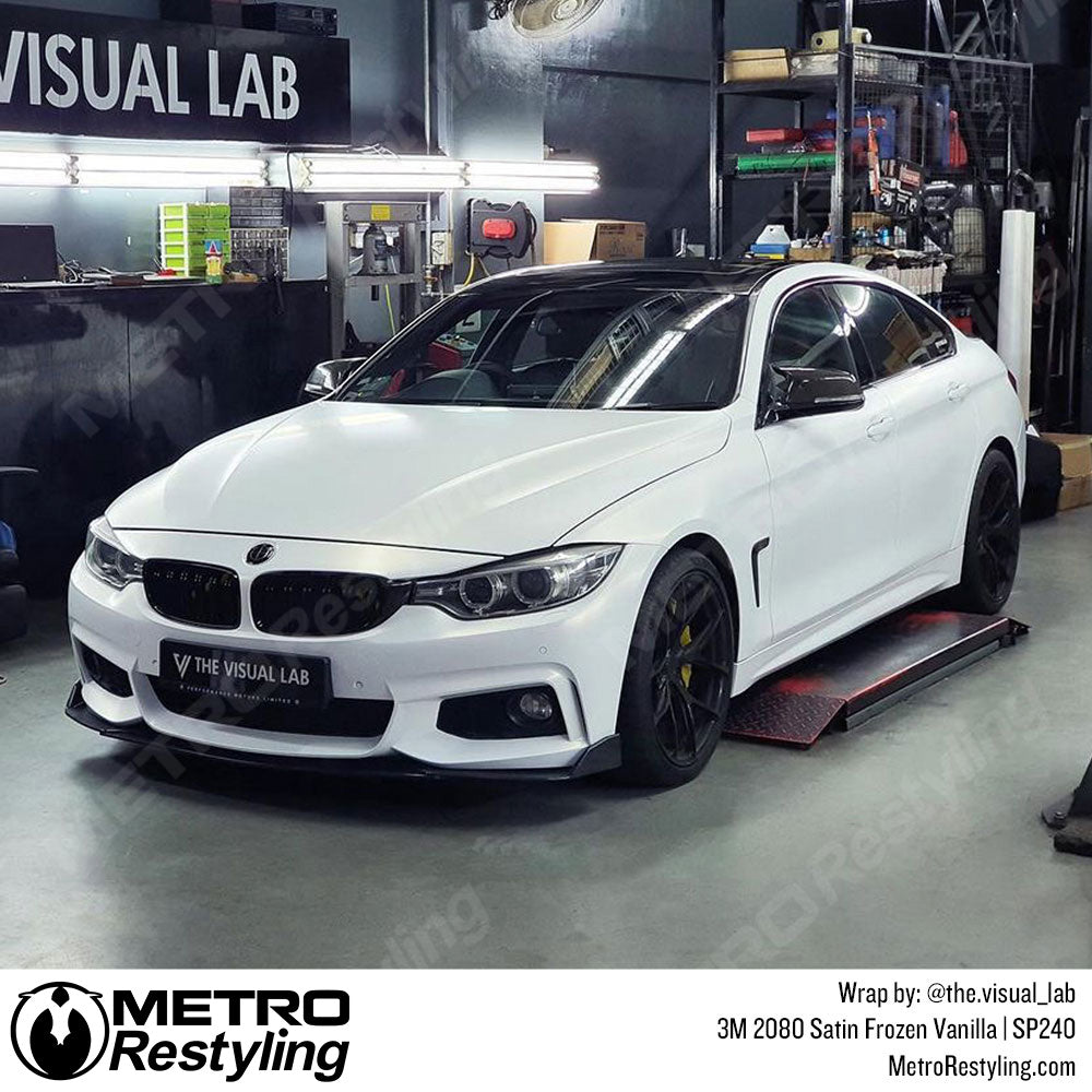 Satin Frozen Vanilla BMW Wrap