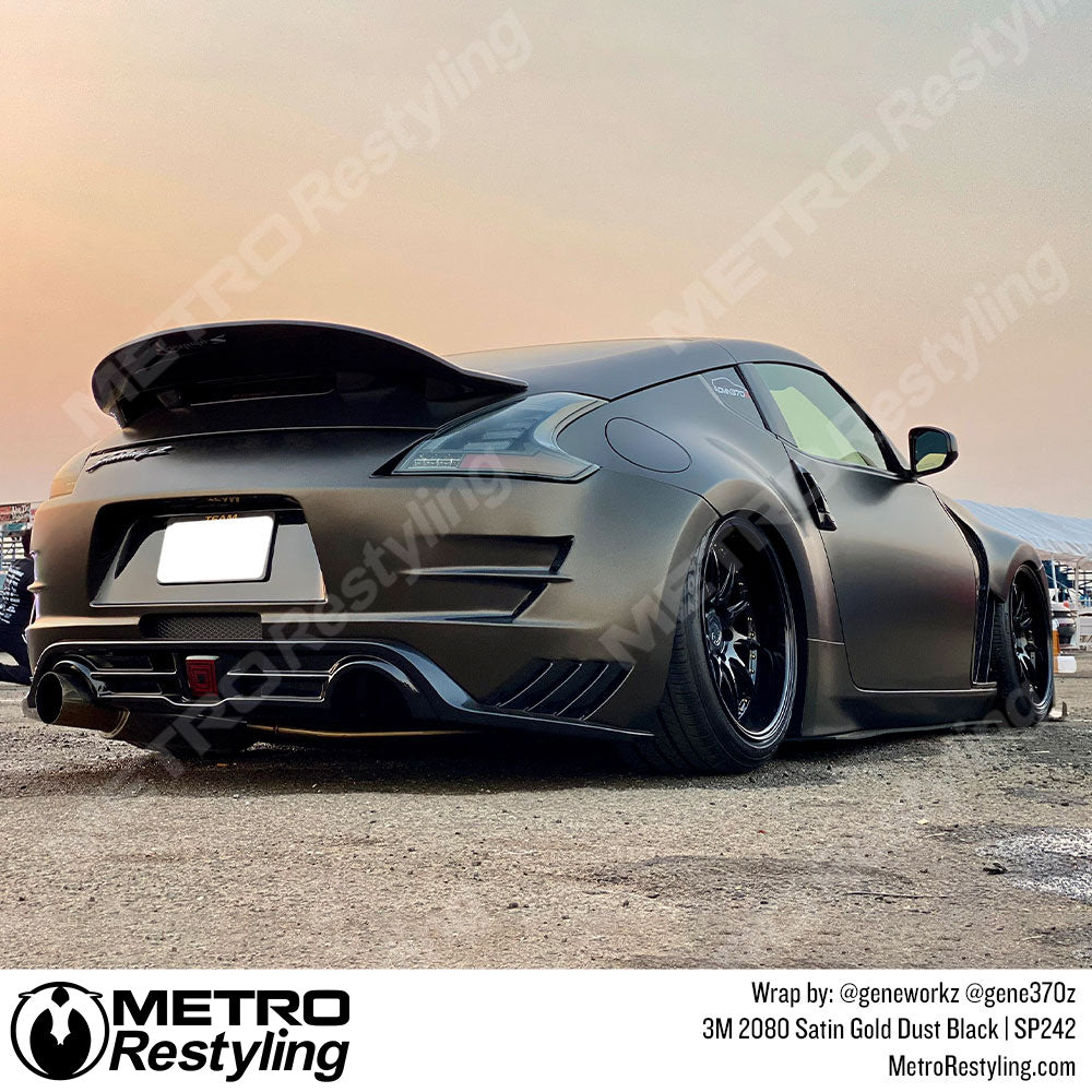 Satin Gold Dust Black Vinyl Wrap