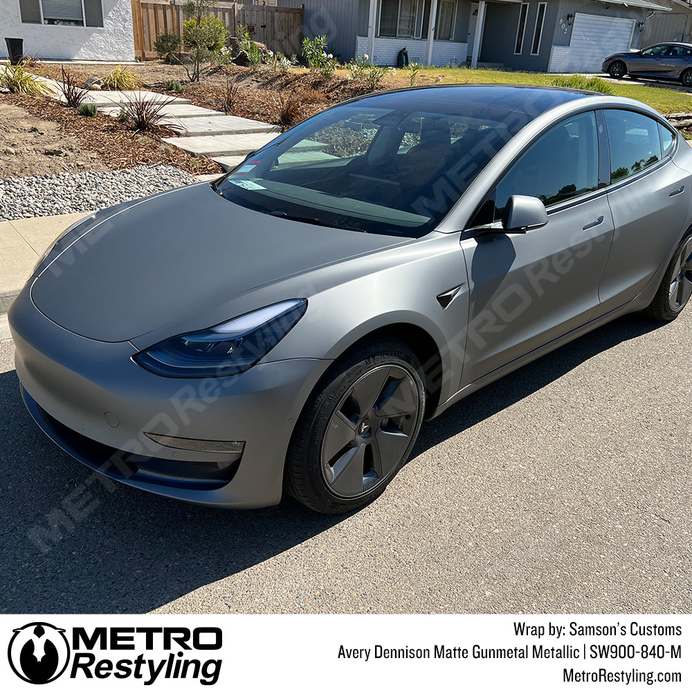 gunmetal matte tesla wrap