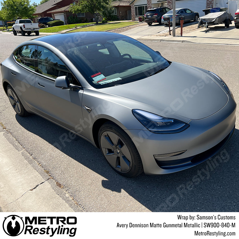 tesla 3 gunmetal wrap