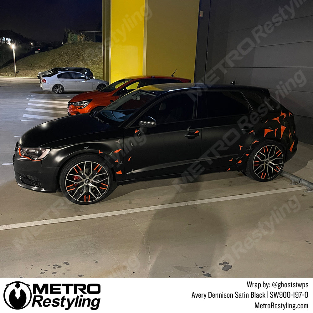 satin black audi wrap