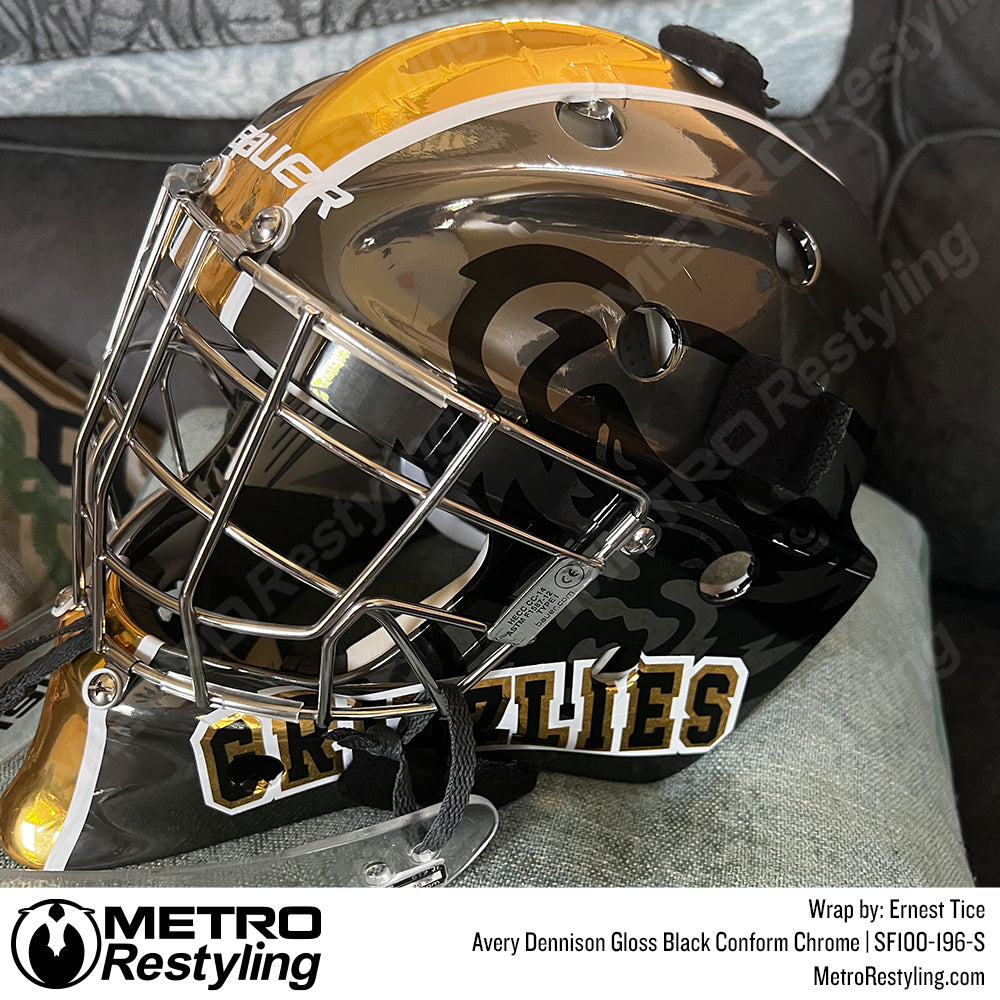 Gloss Black Conform Chrome Helmet Wrap