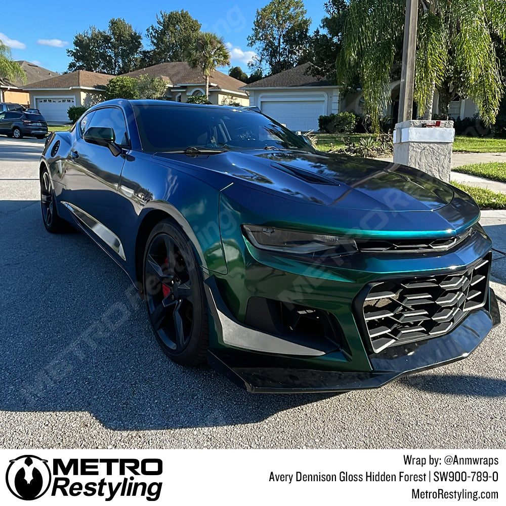 Hidden Forest Green Camaro Wrap