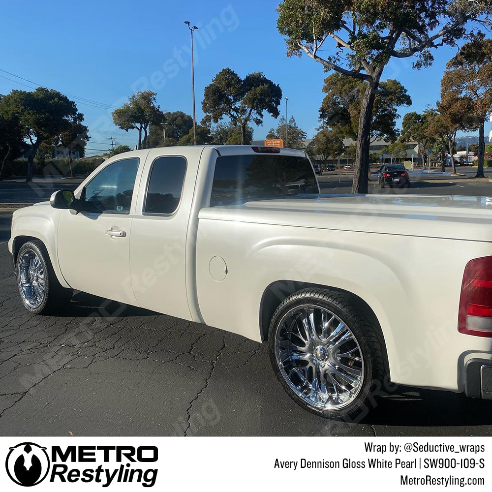 White Pearl Sierra Truck Wrap