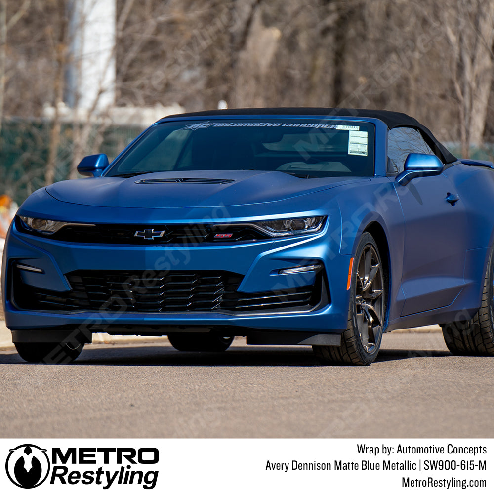 blue metallic chevy wrap