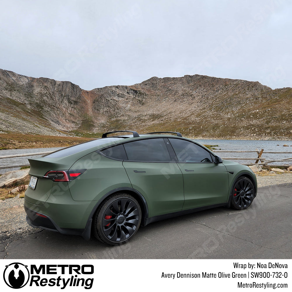 Avery Olive Green Tesla Wrap