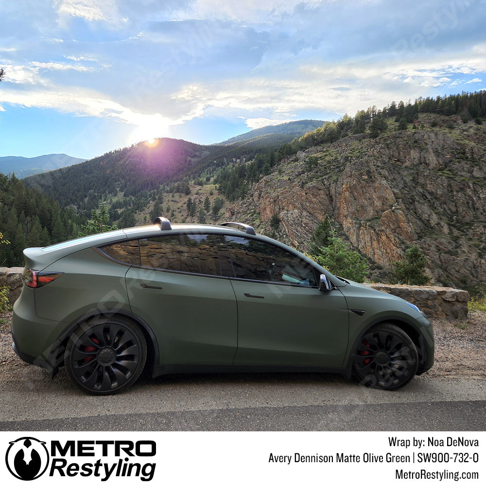 Tesla Matte Olive Green Vinyl