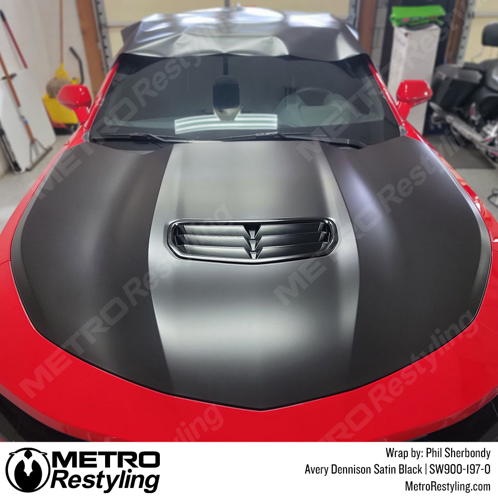 satin black hood wrap