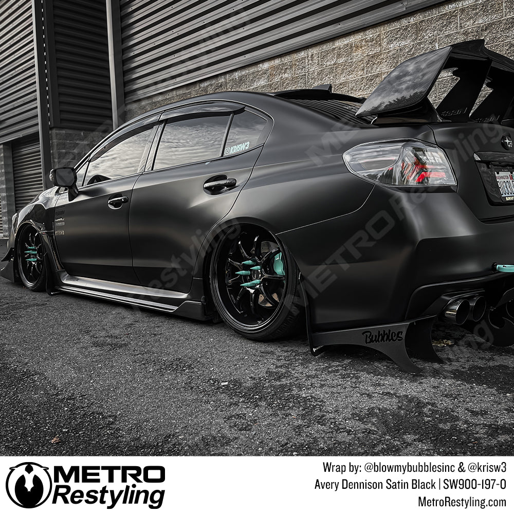 black subaru vinyl wrap