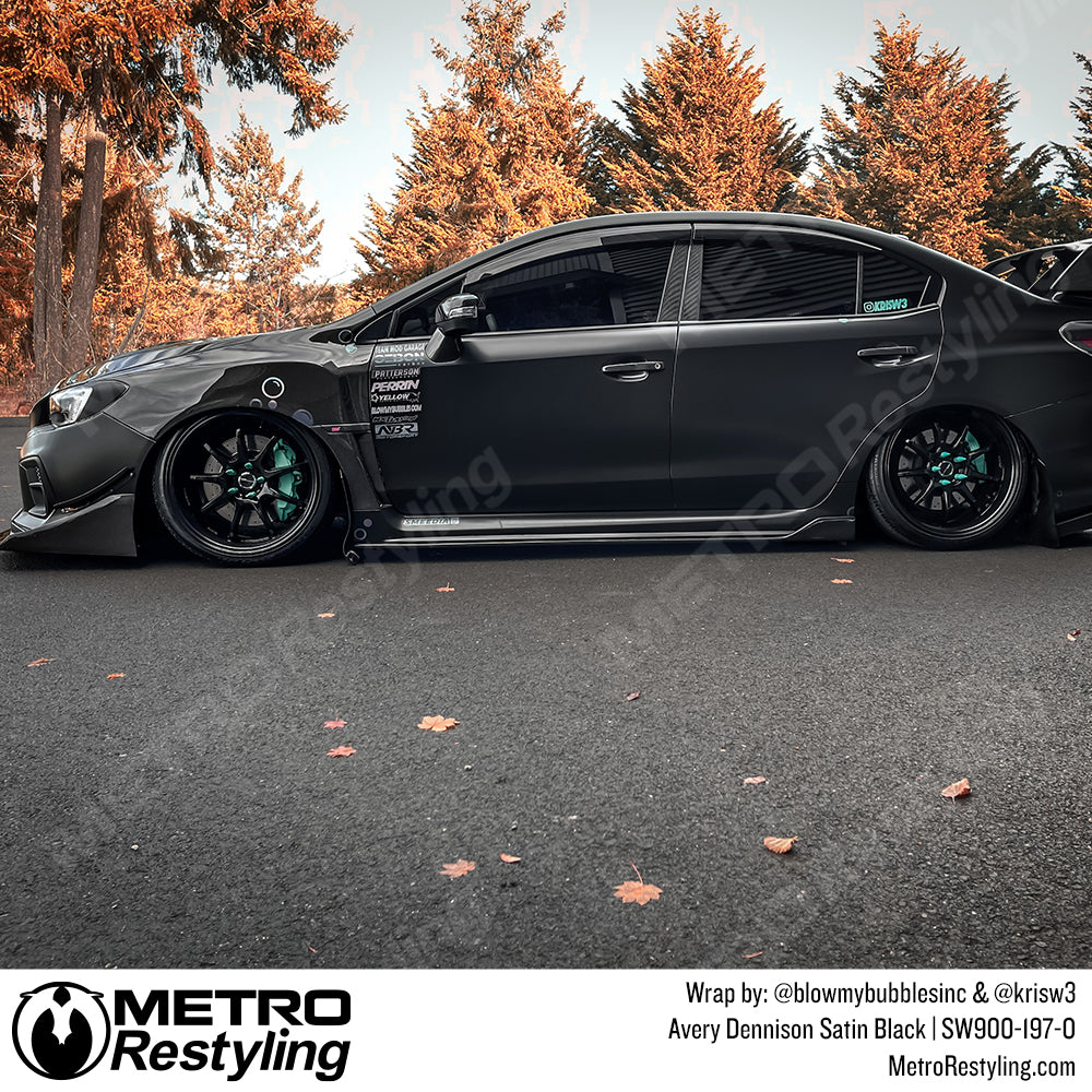 subaru satin black vinyl wraps