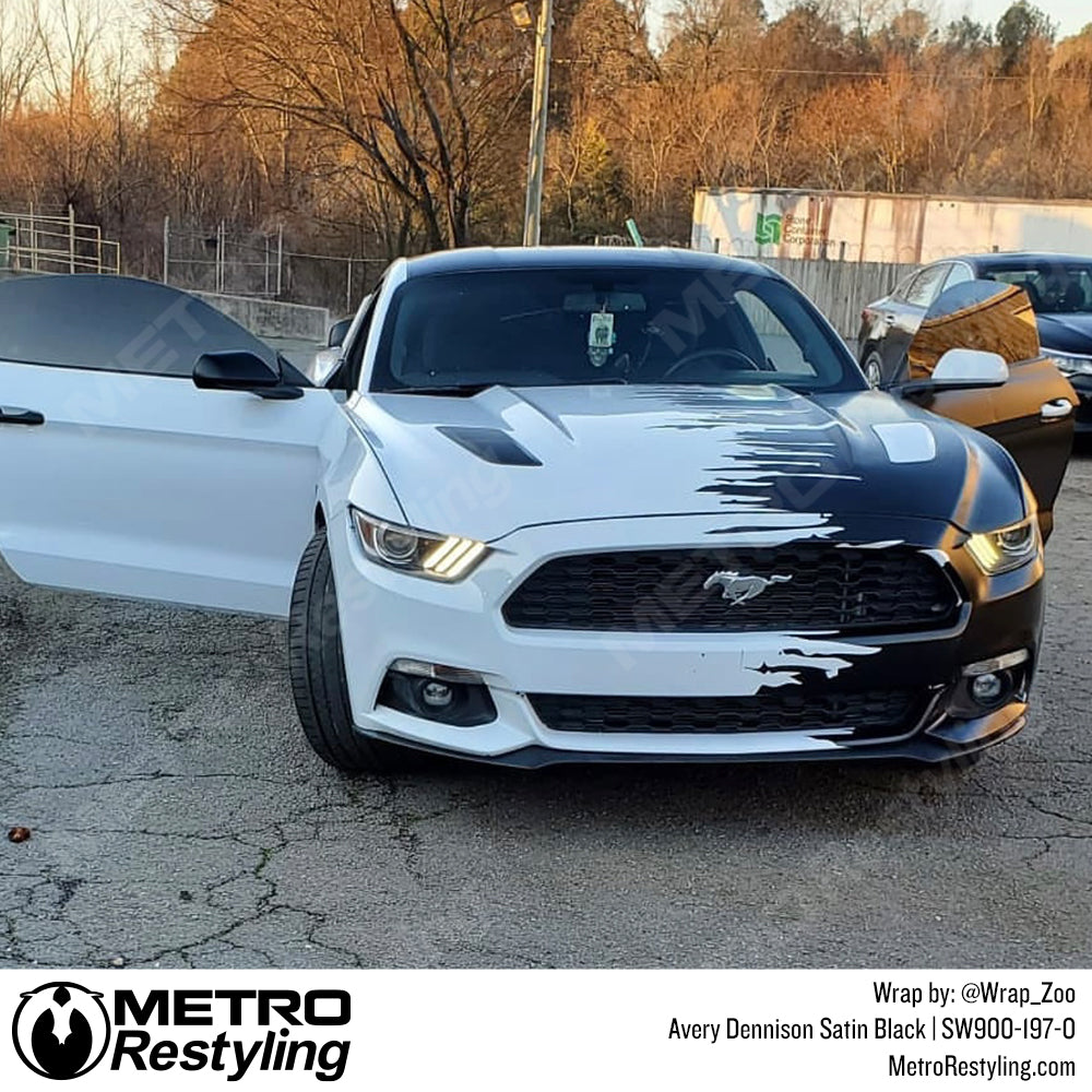 Satin Black Mustang Wrap