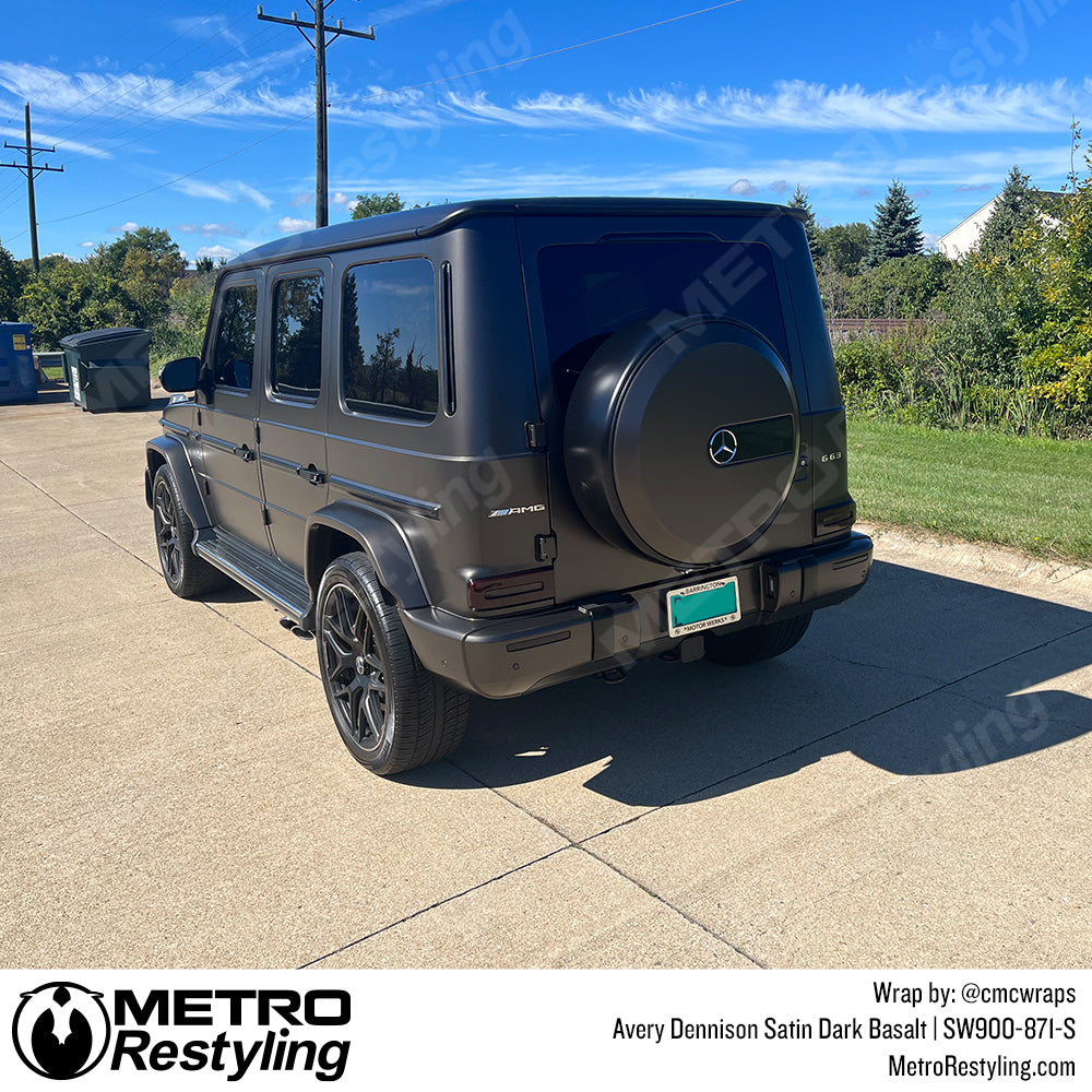 Satin Dark Black Mercedes Wrap