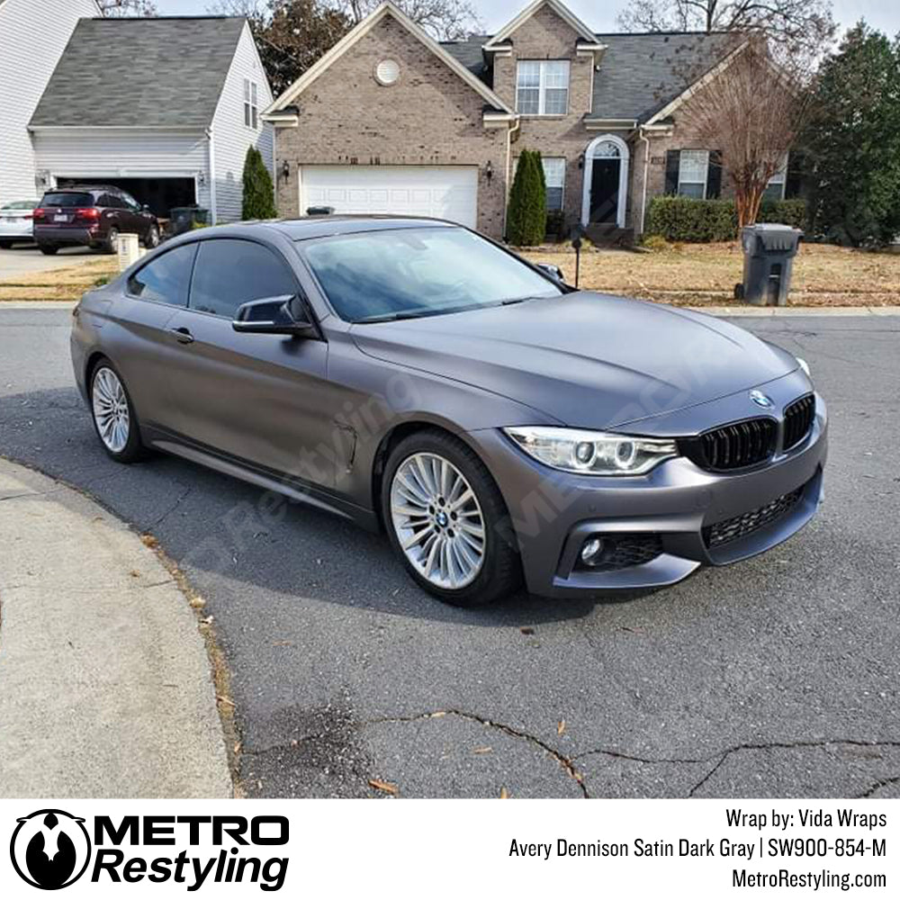 satin dark gray bmw wrap