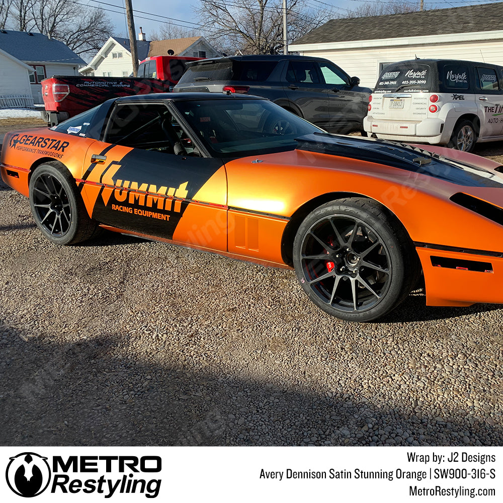 satin corvette orange wrap