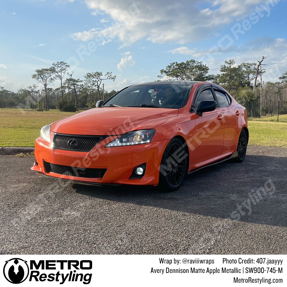 orange lexus vinyl car wrap