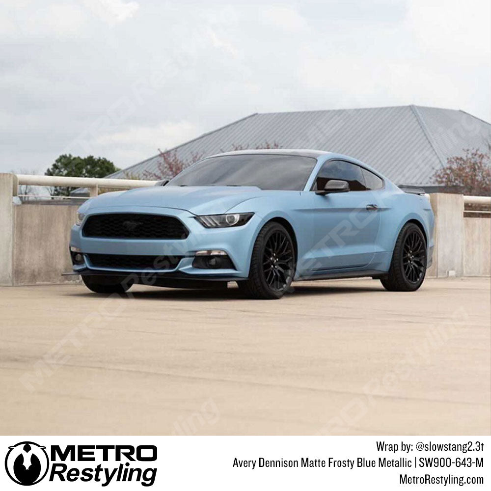 Matte Frosty Blue Metallic Mustang