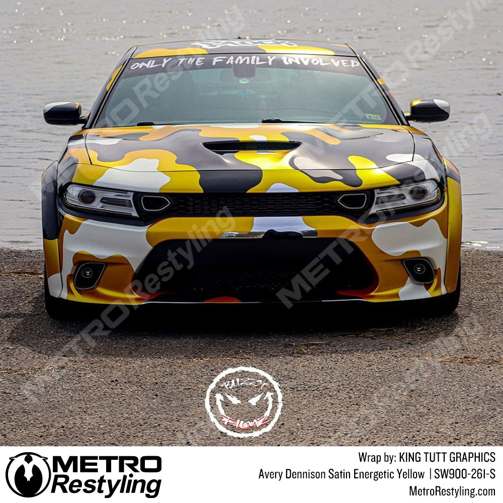 satin yellow car wrap