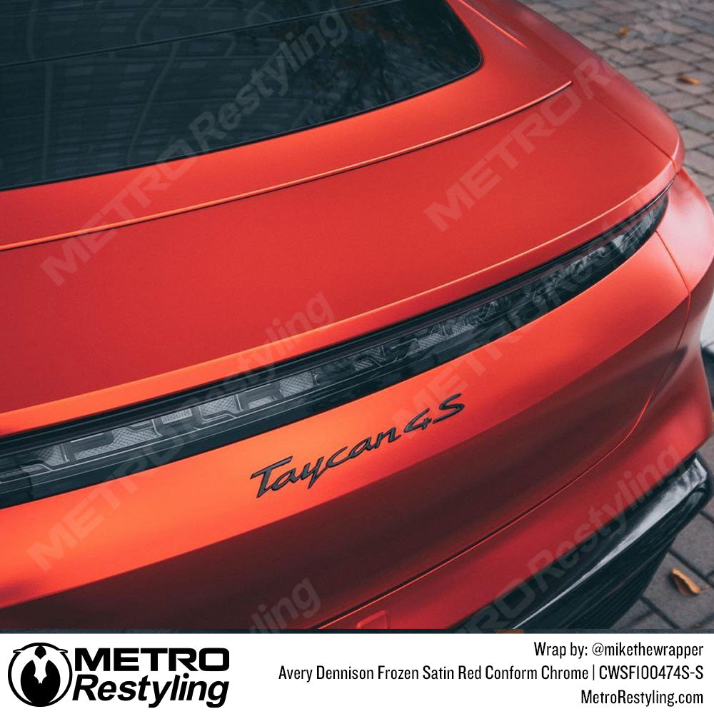 Porsche Red Chrome Vinyl Wrap