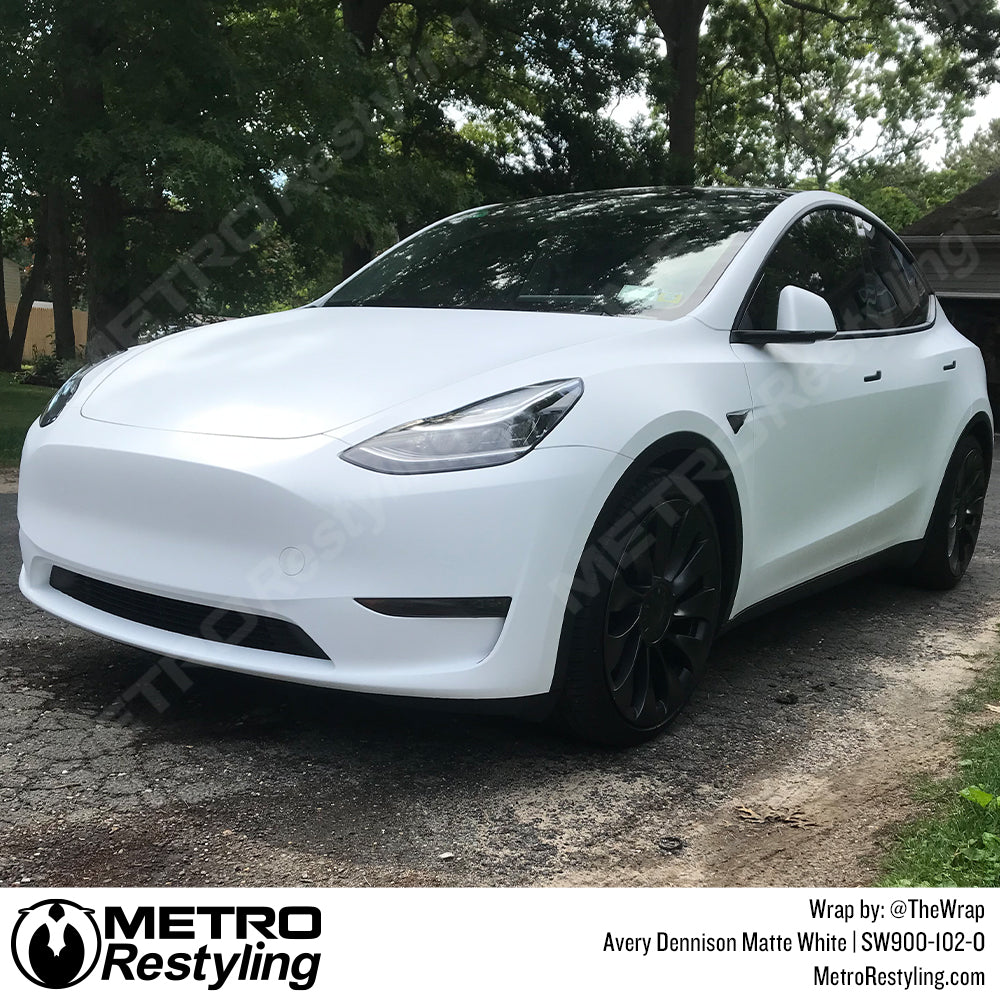 Tesla Avery White Vinyl Wrap