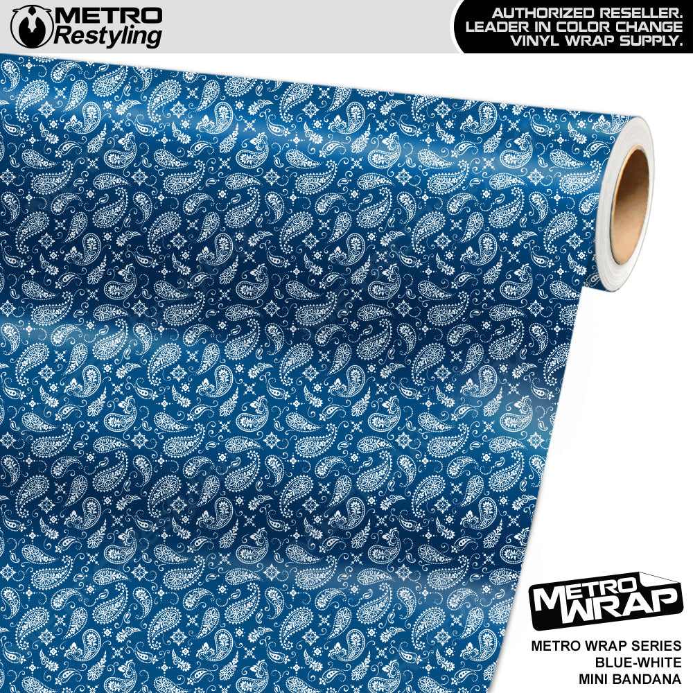 Mini Bandana Blue White Truck Wrap