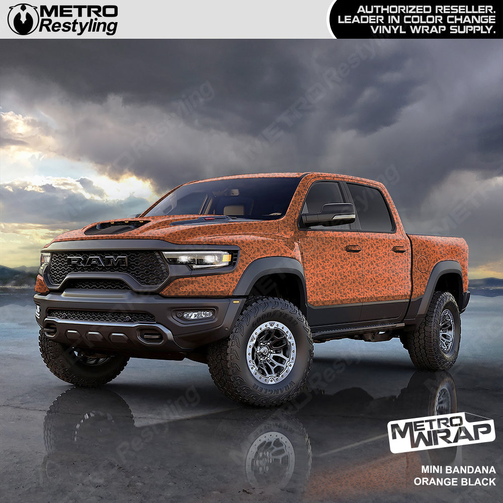 orange and black Bandana Orange Black Truck Wrap