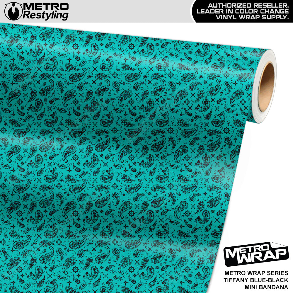 Mini Bandana Tiffany Blue Black Truck Wrap