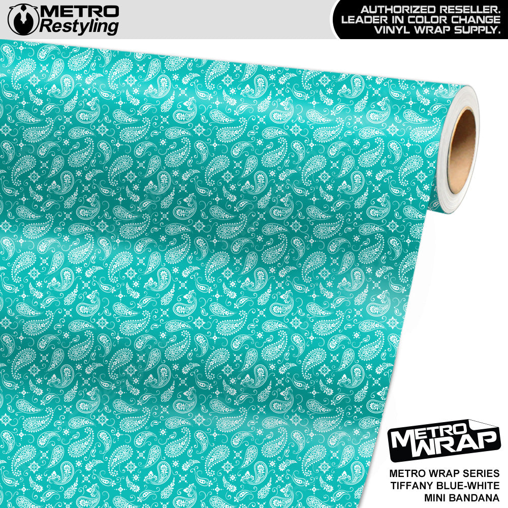 Mini Bandana Tiffany Blue White Truck Wrap