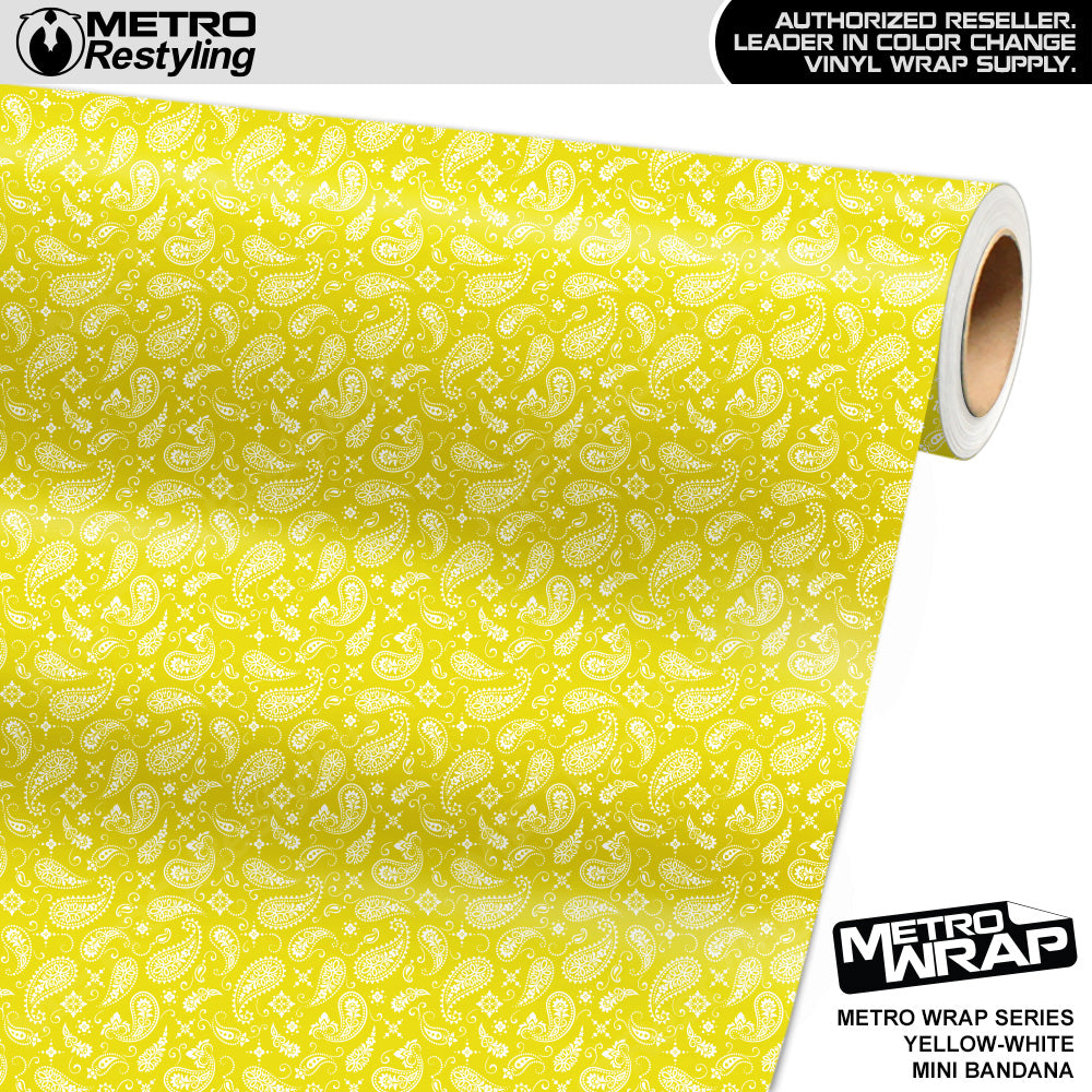 Mini Bandana Yellow White Truck Wrap