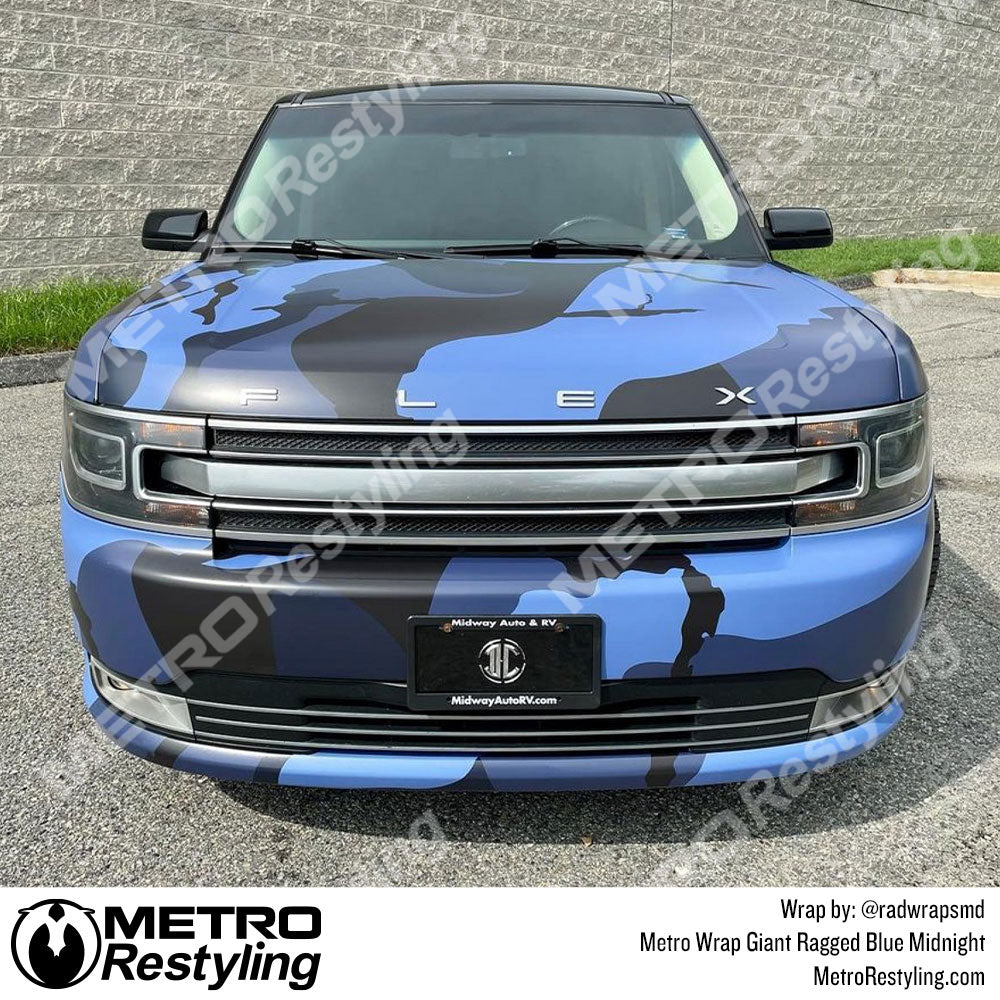 blue camo ford wrap
