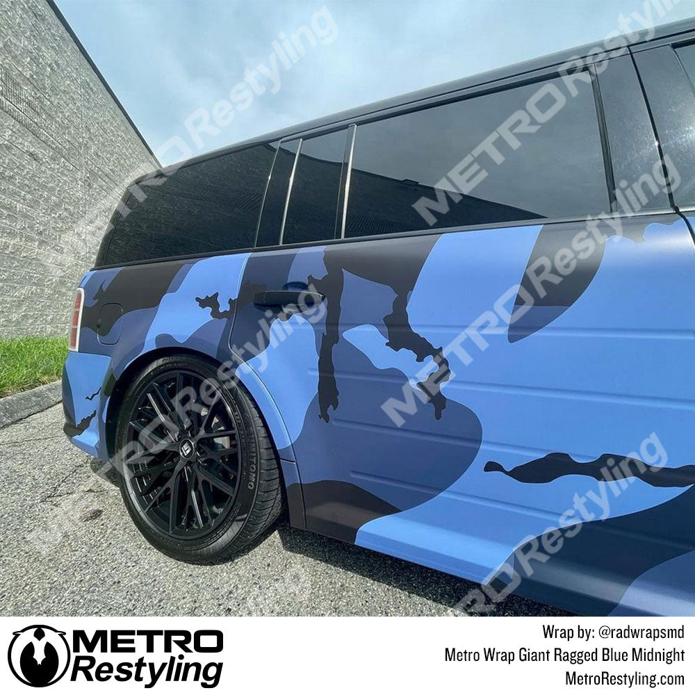 blue camo suv vinyl wrap