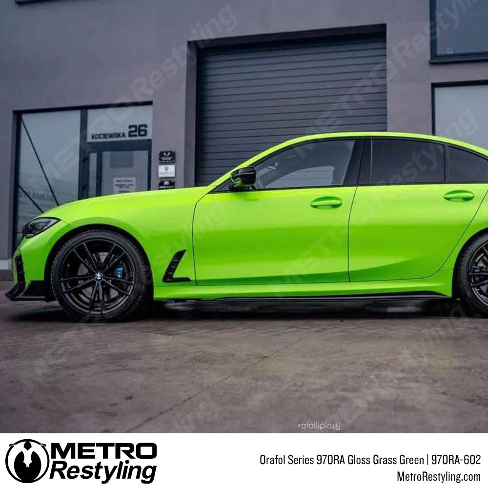 Bright green bmw wrap