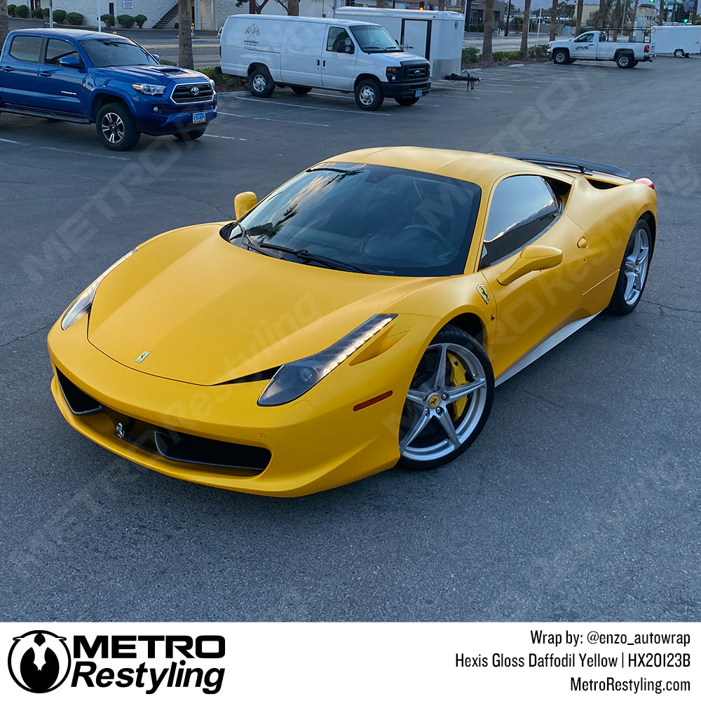 Yellow Ferrari Wrap
