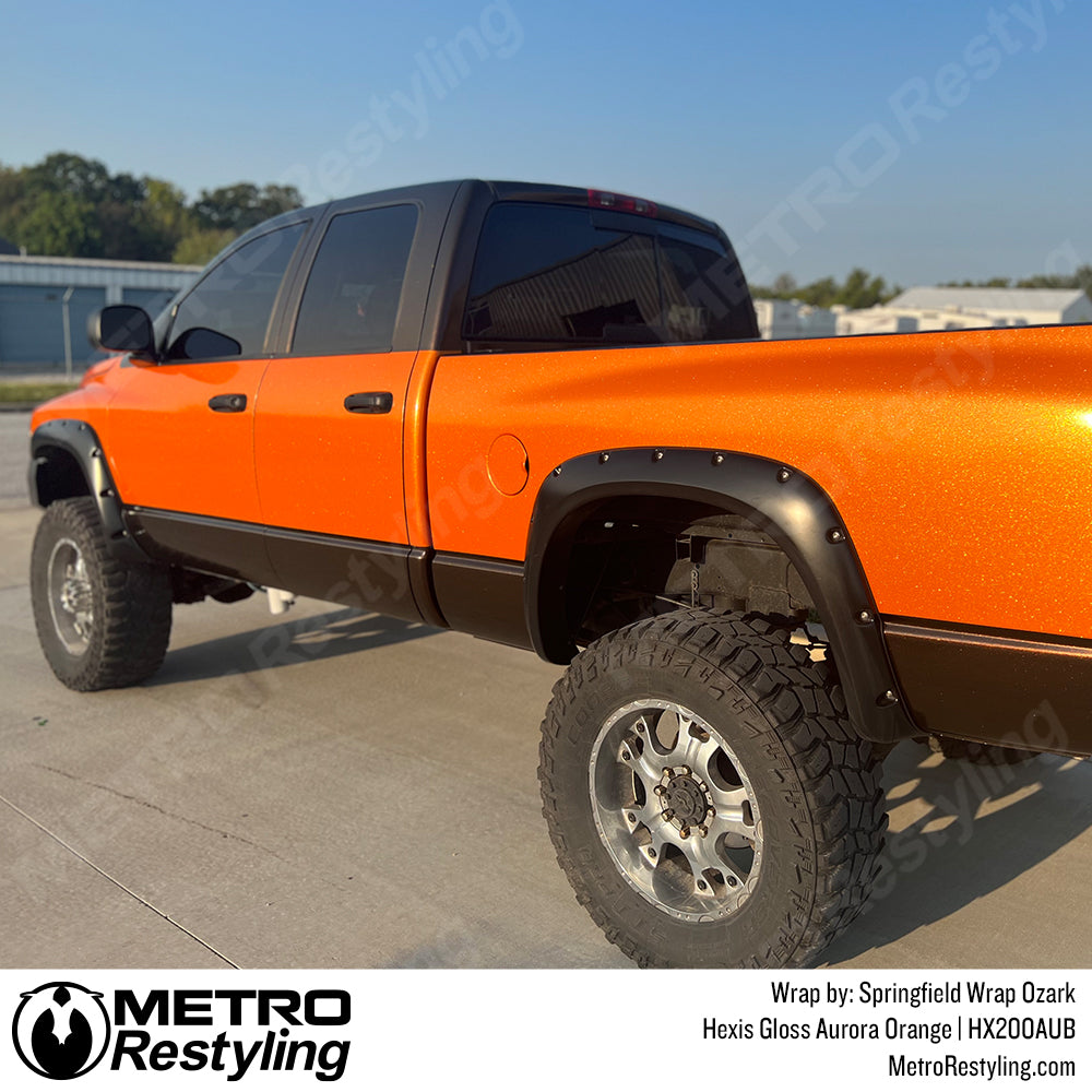 Aurora Orange Glitter Vinyl Wrap