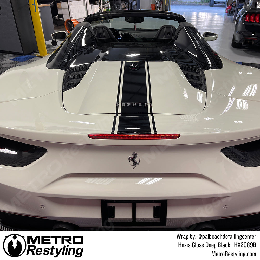 Gloss Black Ferrari Spider Vinyl Wrap