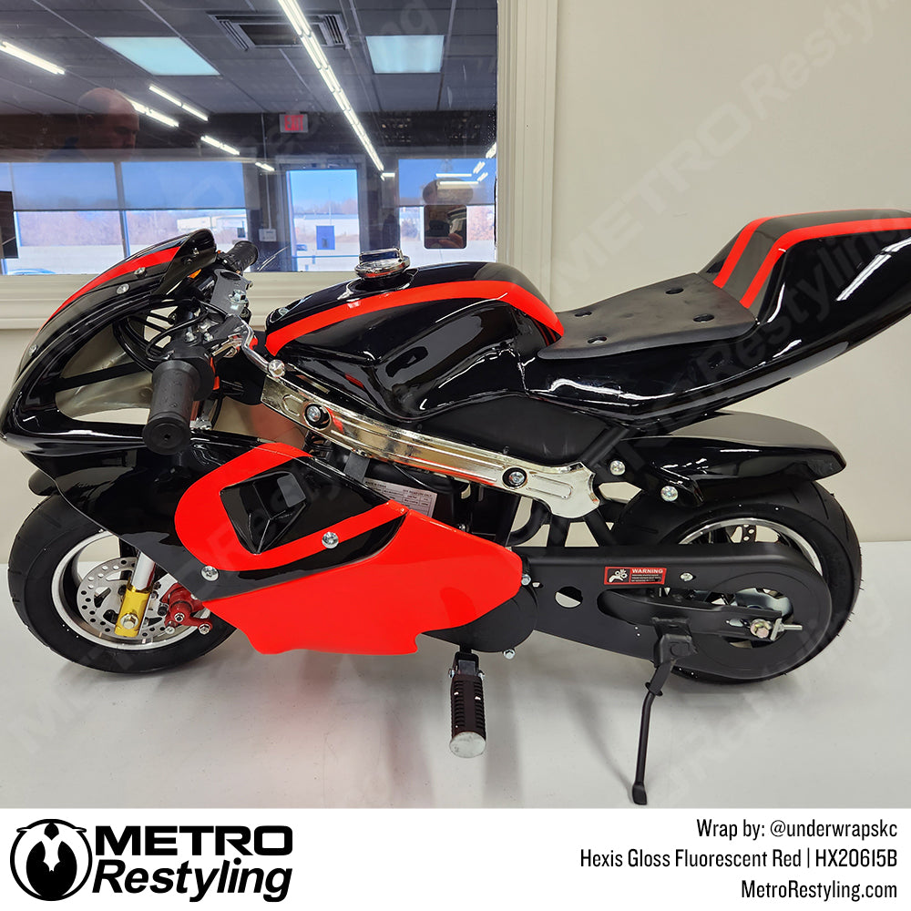 Glossy red pocket bike wrap