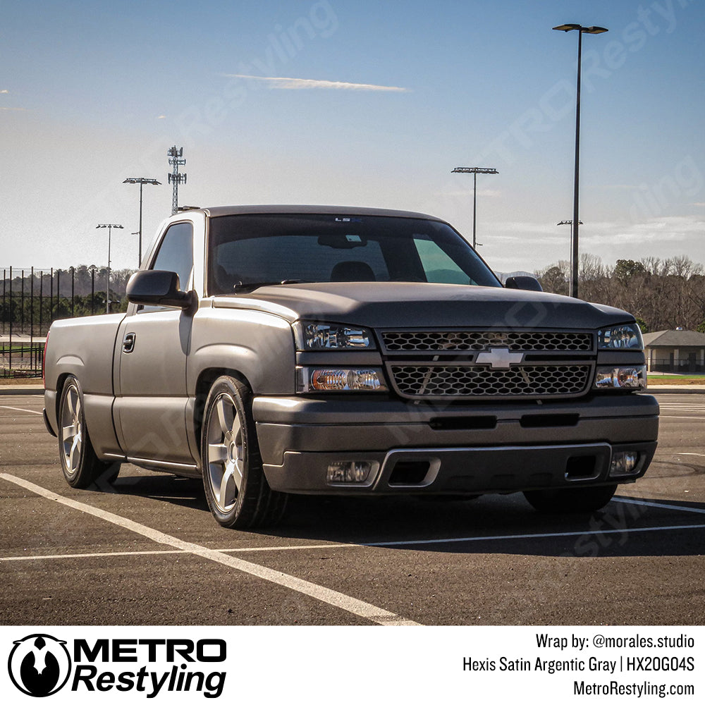 Satin Gray Silverado Truck Wrap